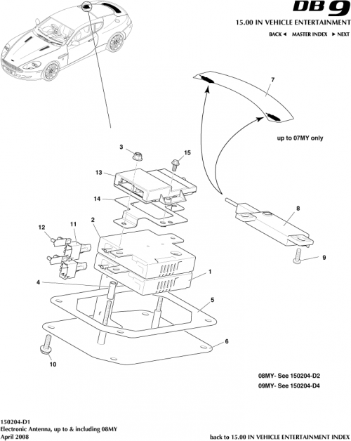 Part Diagram for Aston Martin 4G43-10E894-AA