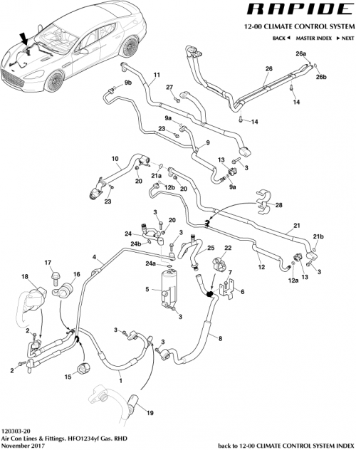 Part Diagram for Aston Martin HD43-19A705-DA