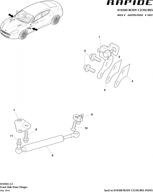 Part Diagram for Aston Martin DD43-F27A07-AC