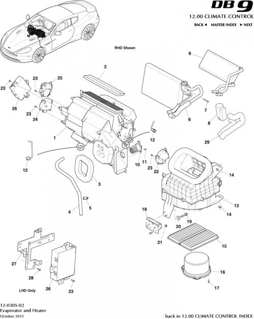 Part Diagram for Aston Martin SY9Y-17F070-AB