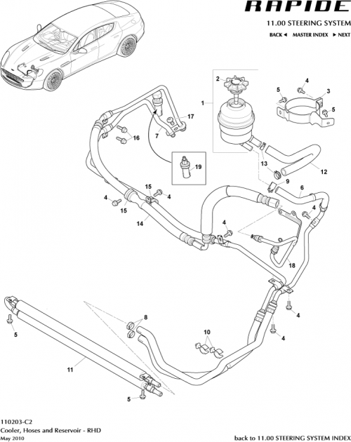 Part Diagram for Aston Martin FD33-3A719-BA