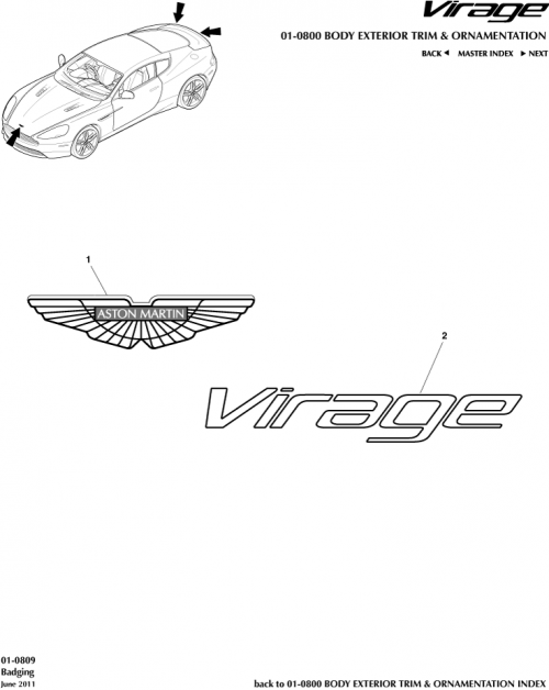 Part Diagram for Aston Martin 4G43-407A74-AC