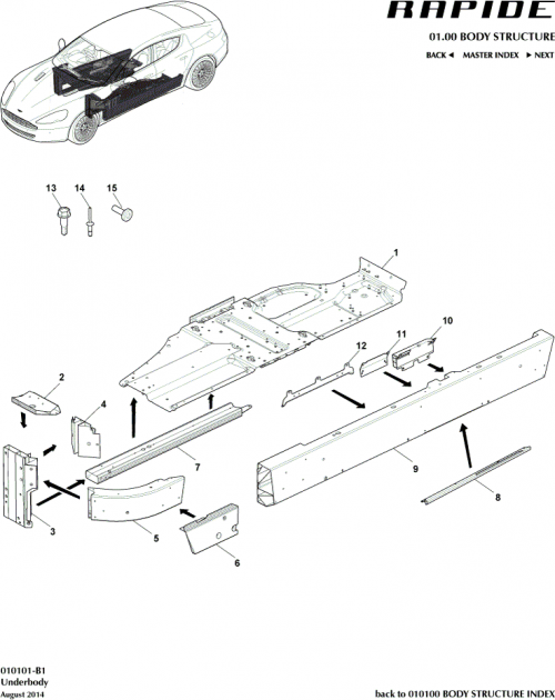 Part Diagram for Aston Martin GOAD43-100A94-AA
