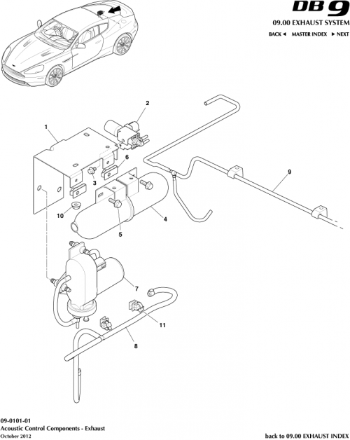 Part Diagram for Aston Martin 4G43-9E488-CA
