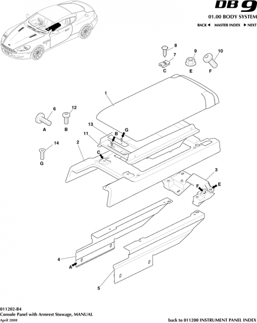 Part Diagram for Aston Martin 701157