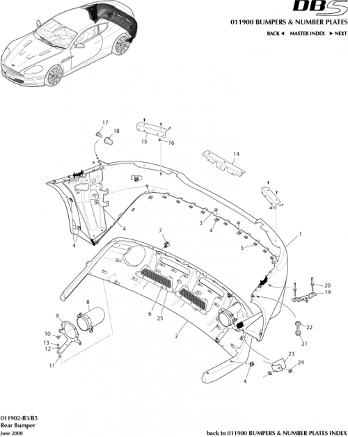 Part Diagram for Aston Martin 8D33-17E955-AE