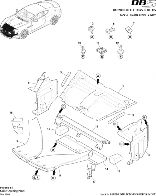 Part Diagram for Aston Martin 8D33-8136-AB