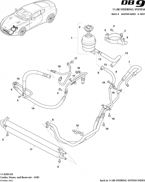 Part Diagram for Aston Martin CD33-3A719-AA