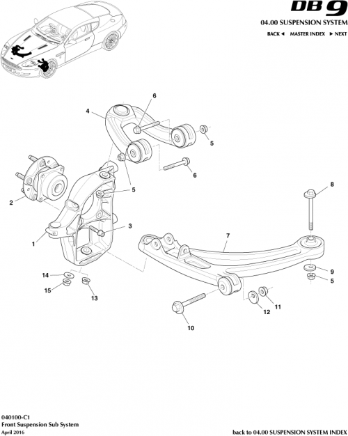Part Diagram for Aston Martin 4G43-0783-AA