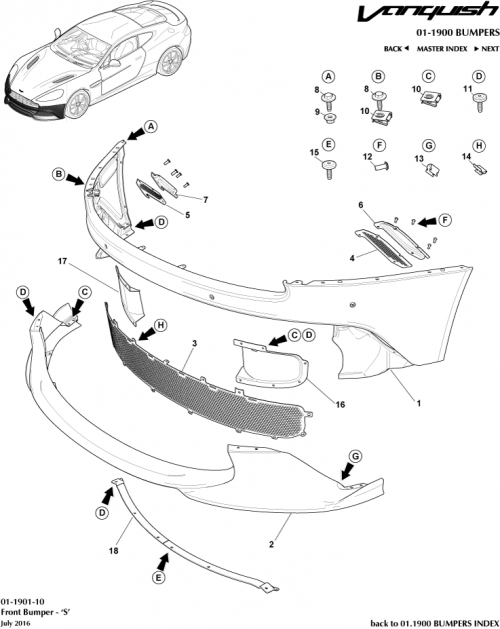 Part Diagram for Aston Martin HD33-8156-AA