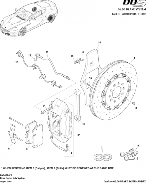 Part Diagram for Aston Martin 8D33-2C464-AA