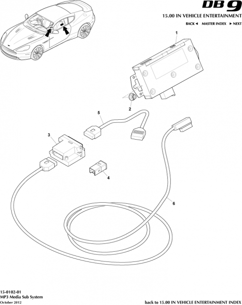 Part Diagram for Aston Martin HD33-19C166-AB
