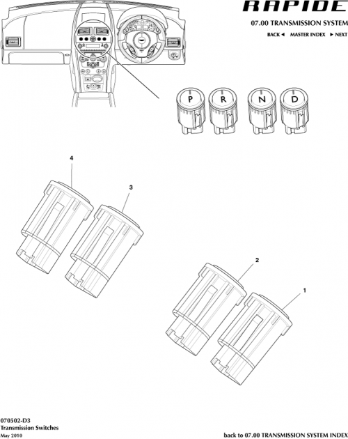 Part Diagram for Aston Martin GD43-7J175-AA