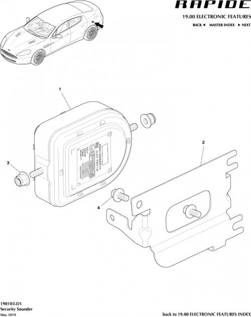 Part Diagram for Aston Martin 9G43-37-11093