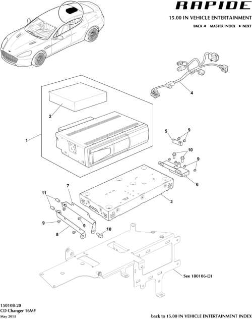 Part Diagram for Aston Martin GD43-9137-CA