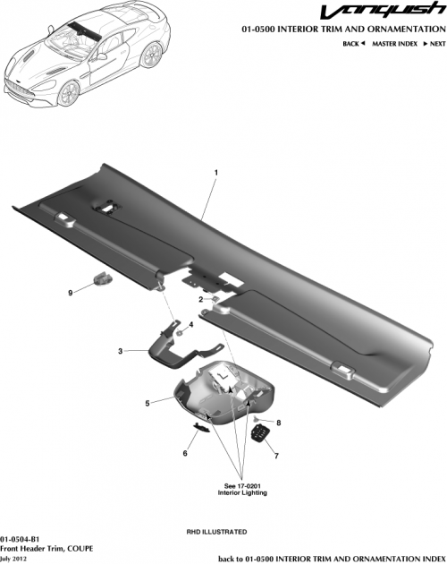 Part Diagram for Aston Martin DD33-03409-ADW
