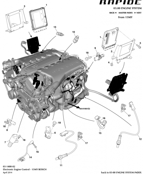 Part Diagram for Aston Martin ED23-6C315-AA