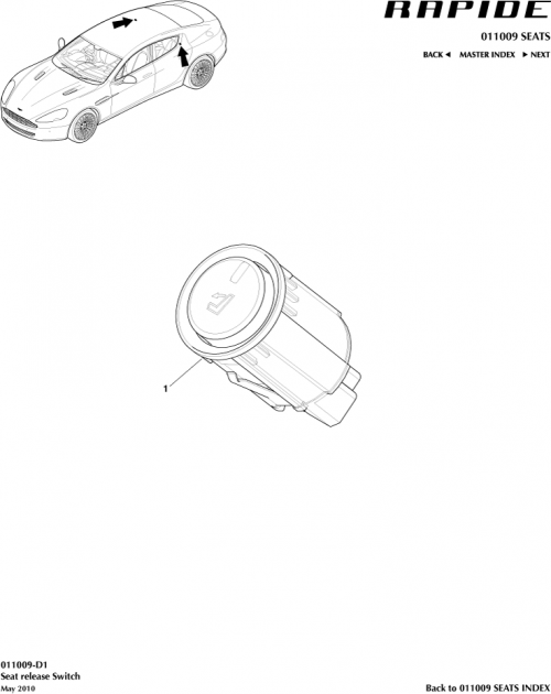 Part Diagram for Aston Martin BD43-14B696-BA