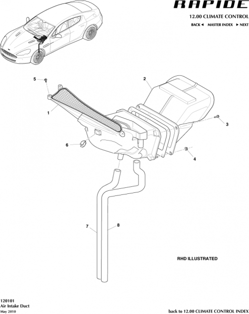 Part Diagram for Aston Martin 4G43-18A622-BA