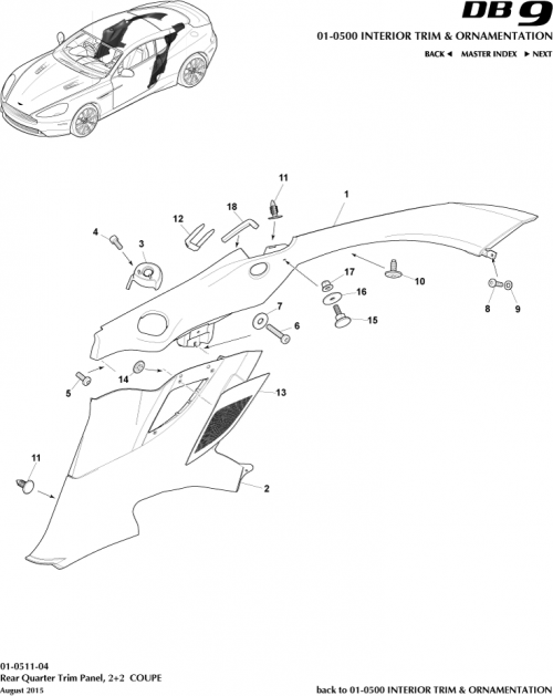 Part Diagram for Aston Martin 610261357