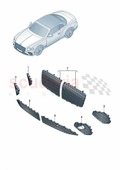 Part Diagram for Bentley 3SD807683E