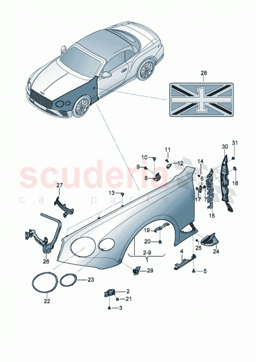 Part Diagram for Bentley 3SD809344