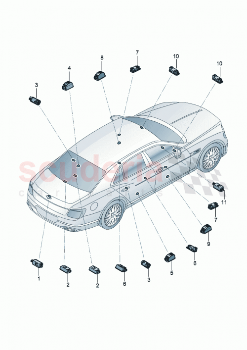Part Diagram for Bentley 3SE947362A