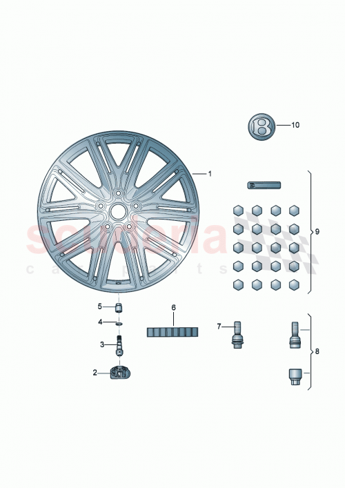 Part Diagram for Bentley 3SA601025DD