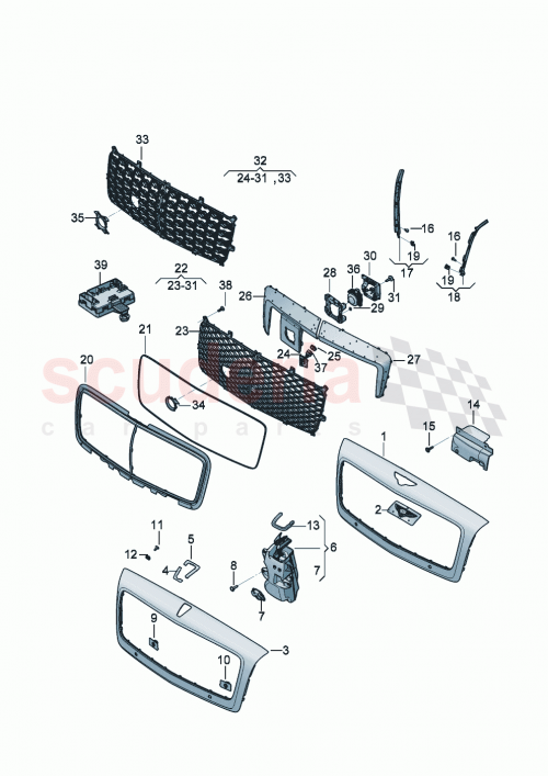 Part Diagram for Bentley 3SE853667M