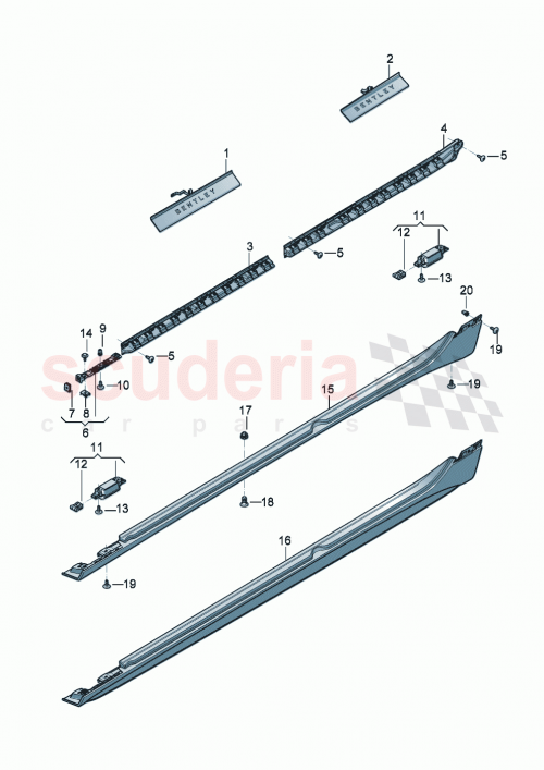 Part Diagram for Bentley 3SE853852J