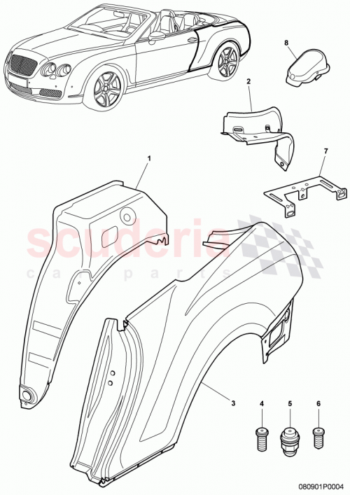 Part Diagram for Bentley 3W7809295A