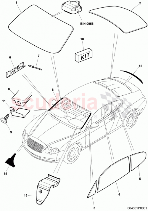 Part Diagram for Bentley 3W8 845 019 A