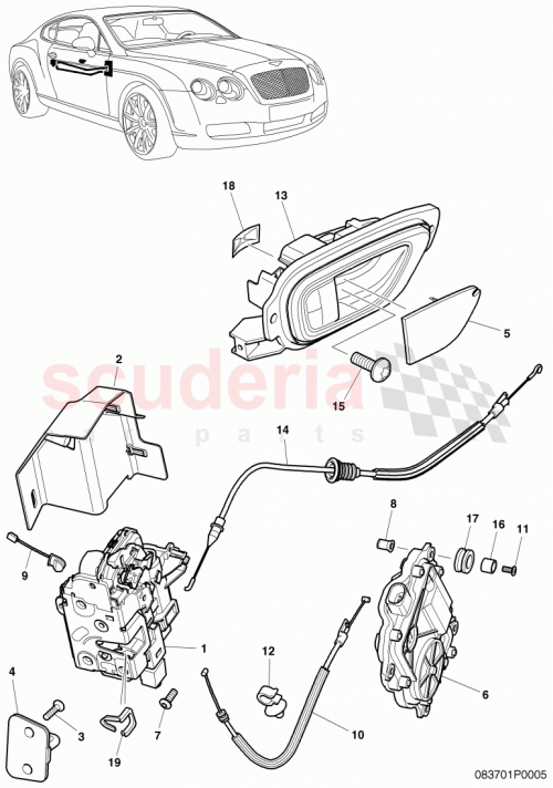 Part Diagram for Bentley 3W8837308A