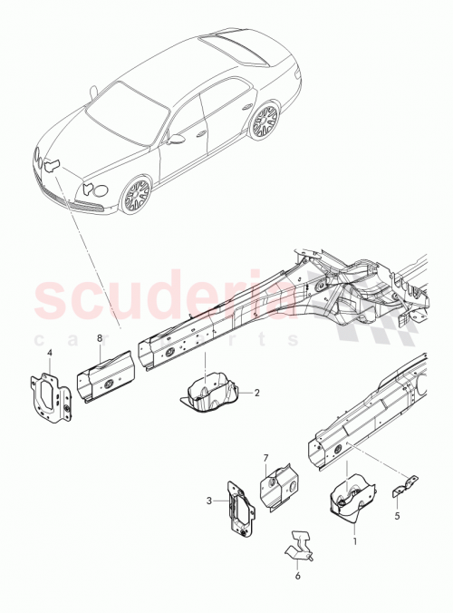 Part Diagram for Bentley 3W0803127B