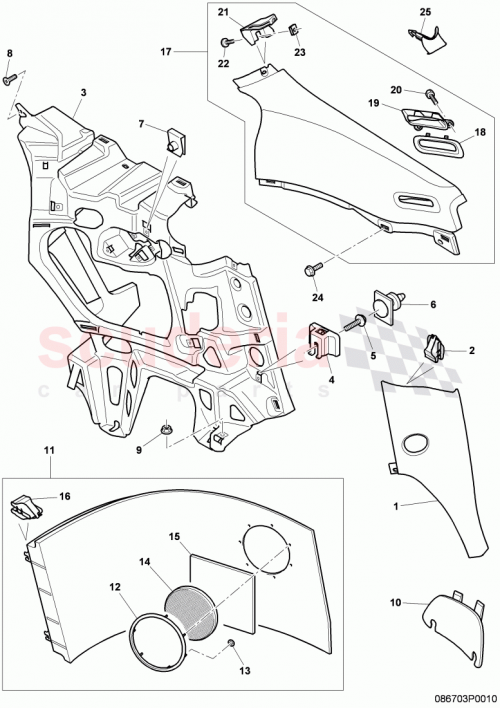 Part Diagram for Bentley 3W8035345A