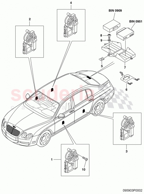 Part Diagram for Bentley 3W5959701E