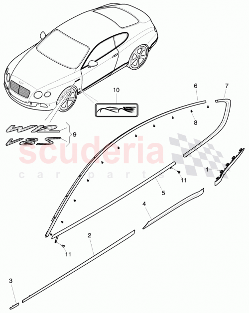 Part Diagram for Bentley 3W8 853 766 K