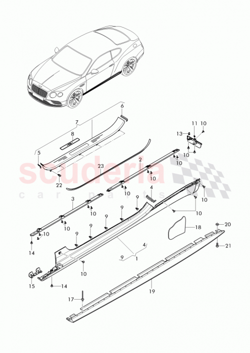 Part Diagram for Bentley 3W3 853 751 F
