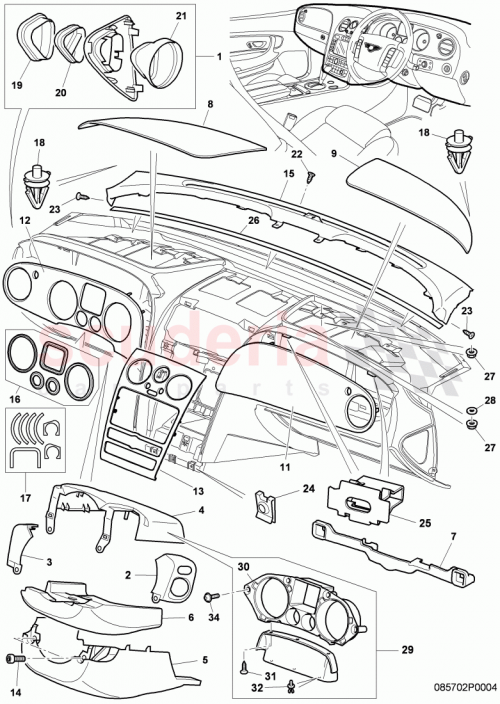 Part Diagram for Bentley 3W1857010H0A0