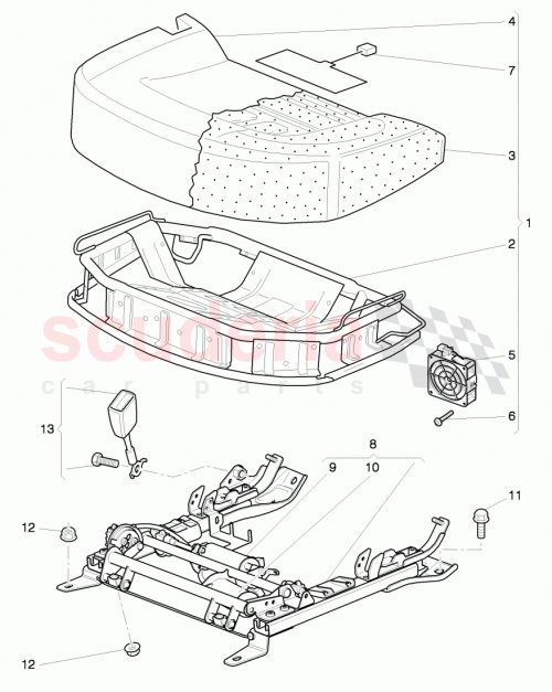 Part Diagram for Bentley 3W4885405R
