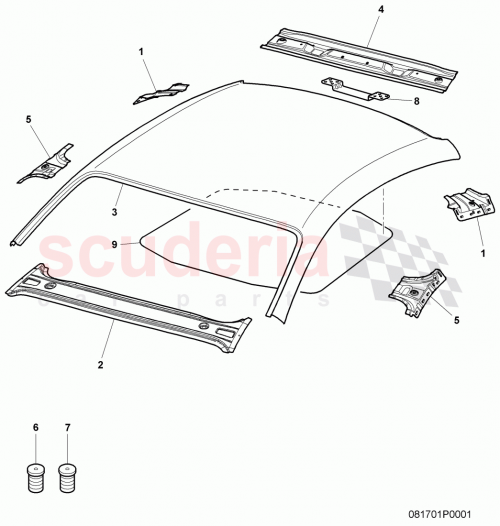 Part Diagram for Bentley 3W8867807C