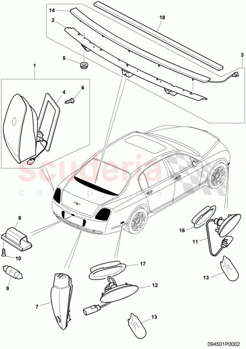 Part Diagram for Bentley 3W0941072F