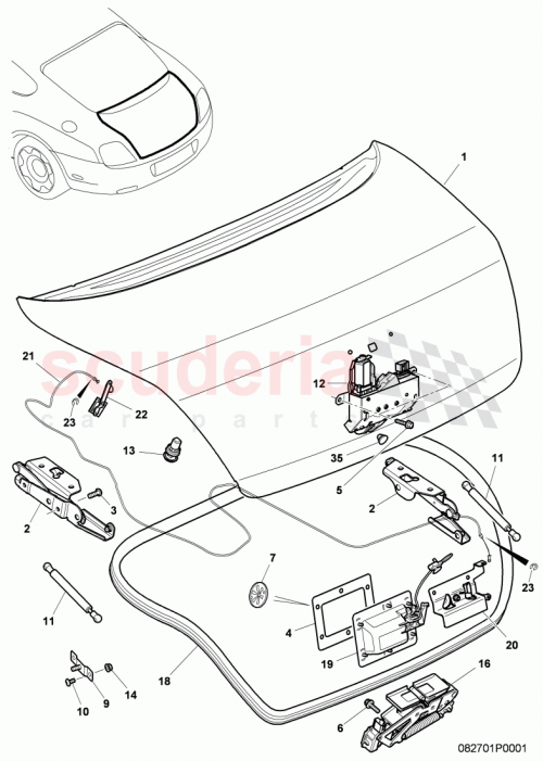 Part Diagram for Bentley 3W8827511D