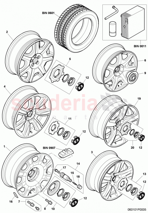 Part Diagram for Bentley 3W0 601 025 P