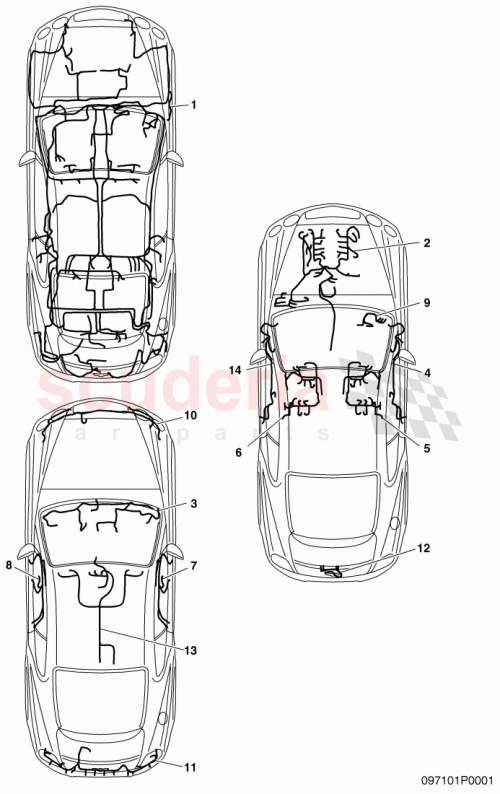 Part Diagram for Bentley 3W0971104A