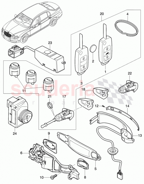 Part Diagram for Bentley 3W0837209