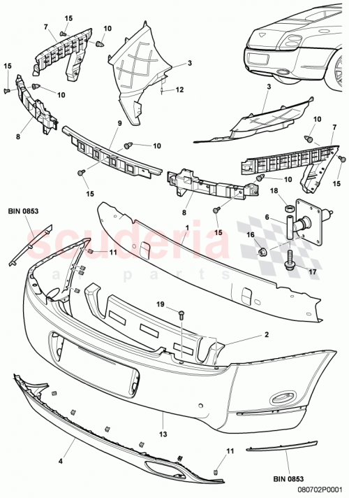 Part Diagram for Bentley 3W8807521C