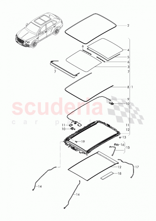 Part Diagram for Bentley 3W5877314