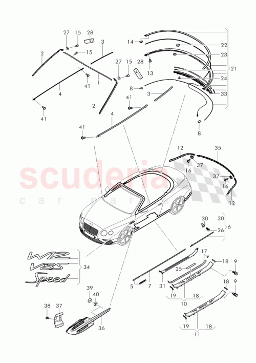 Part Diagram for Bentley 3W7 853 185 E