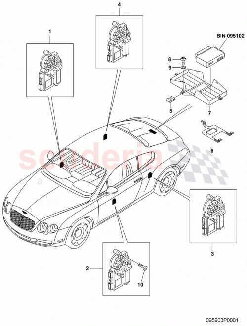 Part Diagram for Bentley 3W8959701H